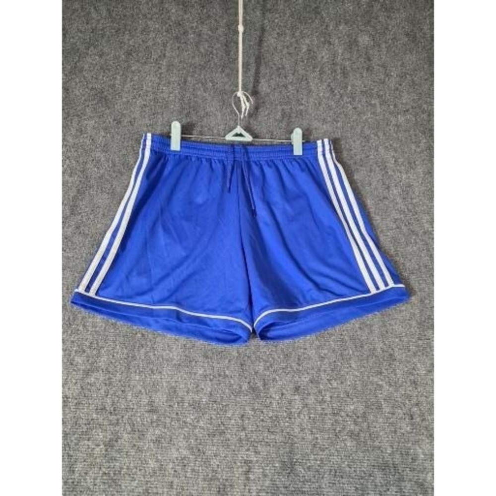 adidas Royal Blue Athletic Shorts with White Stripes